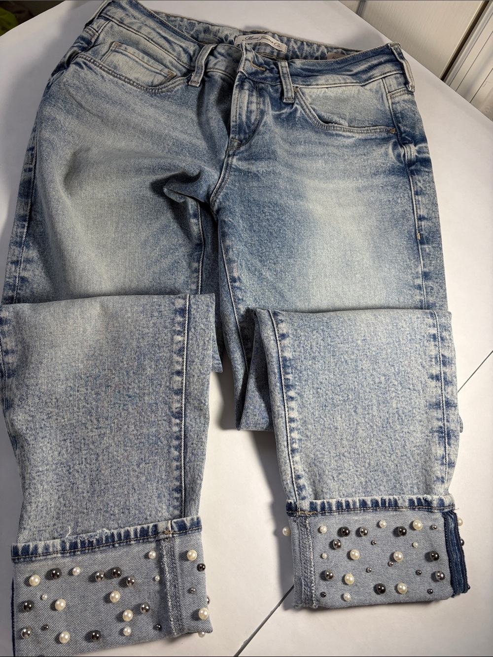 MAVI Jeans ADA Boyfriend Light Wash Pearl-Embellished Women’s Jeans